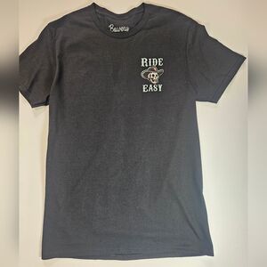 Bowery Supply Co T-Shirt Mens Medium Black Skeleton Horse Rise Easy‎ Graphic Tee